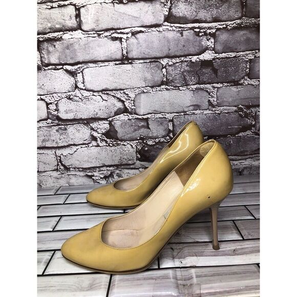 JIMMY CHOO London Yellow Patent Leather Kitten Pumps Heels Women’s Sz 35EU/5M US - Picture 16 of 16